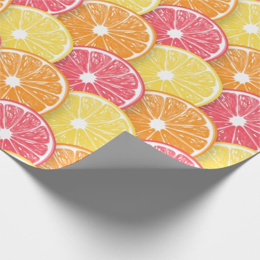 Papier Cadeau Tranches d'agrumes (Coin)