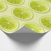 Papier Cadeau Tranches de chaux sur Jaune clair (Coin)