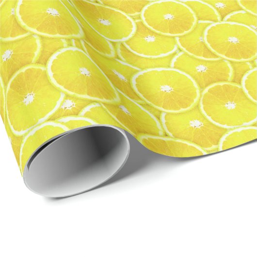 Papier Cadeau Tranches de citron (Coin rond)
