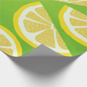 Papier Cadeau Tranches de citron sur Arrière - plan vert citron (Coin)