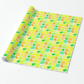 Papier Cadeau Tranches de fruits d'agrumes de citron, lime et or (Déroulé)