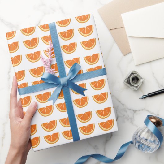 Papier Cadeau Tranches de fruits orange (Cadeaux)