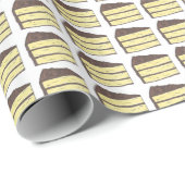 Papier Cadeau Tranches de gâteau jaune Dessert de cuisson (Coin rond)