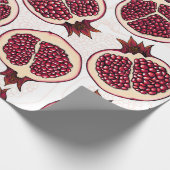 Papier Cadeau Tranches de grenade sur blanc (Coin)