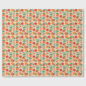 Papier Cadeau Tranches de pamplemousse, motif moderne sans soudu (Plat)