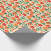 Papier Cadeau Tranches de pamplemousse, motif moderne sans soudu (Coin)