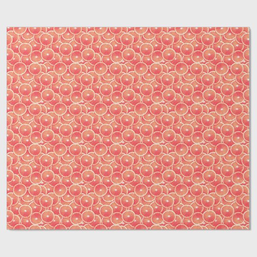 Papier Cadeau Tranches de pamplemousse rose (Plat)