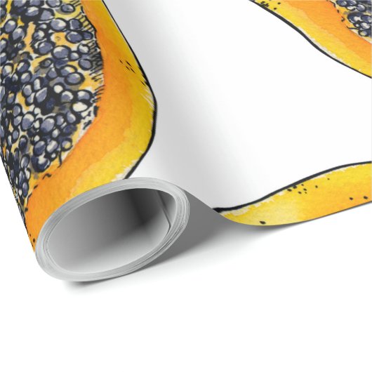 Papier Cadeau Tranches de Papaya (Coin rond)