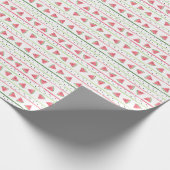 Papier Cadeau Tranches de pastèque : Aquarelle rayée sans fil (Coin)