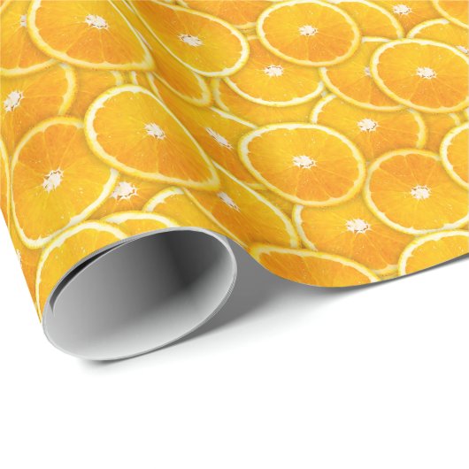 Papier Cadeau Tranches orange (Coin rond)