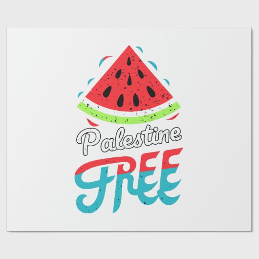 Papier Cadeau Tranches paisibles Watermelon Free Palestine - Sou (Plat)