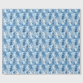 Papier Cadeau Tranquil Blue Watercolor Evergreen Trees (Plat)