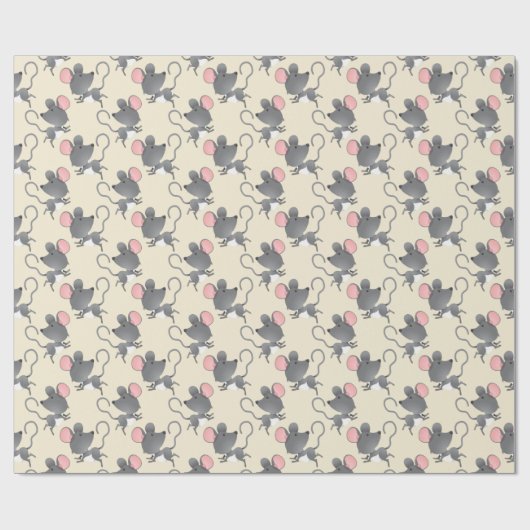 Papier Cadeau Tranquille comme souris mignonne Motif animal (Plat)