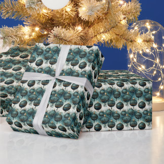 Papier Cadeau Tranquillité majestueuse : Vert et Or