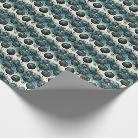 Papier Cadeau Tranquillité majestueuse : Vert et Or (Coin)