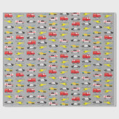 Papier Cadeau Transport des véhicules d'urgence (Plat)