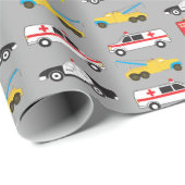 Papier Cadeau Transport des véhicules d'urgence (Coin rond)