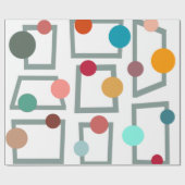 Papier Cadeau Trapézoïdes et cercles modernes du milieu du siècl (Plat)