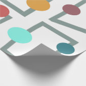 Papier Cadeau Trapézoïdes et cercles modernes du milieu du siècl (Coin)