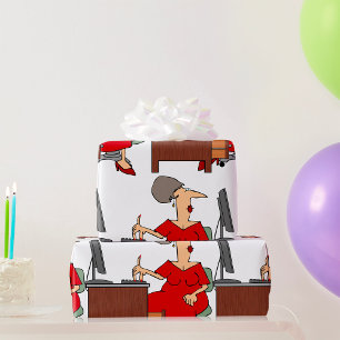 Papier Cadeau Travailleuse de bureau féminine