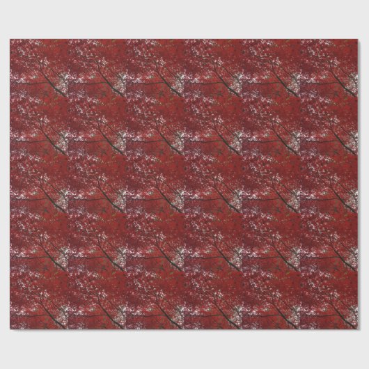 Papier Cadeau Tree Fall Season Red Brown Autumn Leaves (Plat)