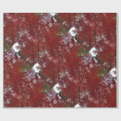 Papier Cadeau Tree Fall Season Red Brown Autumn Leaves (Plat)