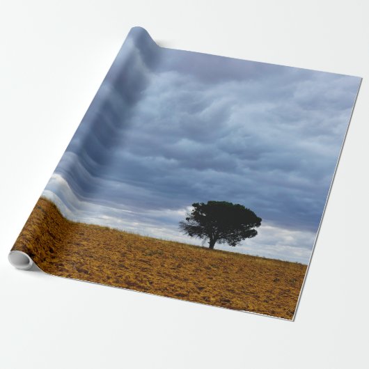 Papier Cadeau Tree in an empty field (Déroulé)