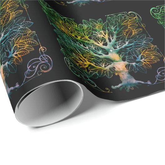 Papier Cadeau Tree of Life (Coin rond)