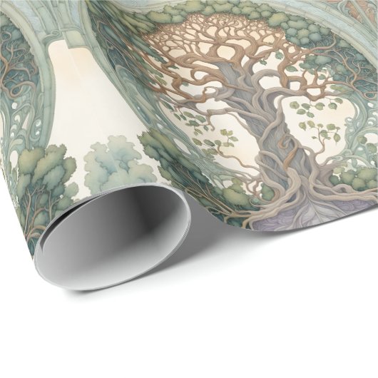 Papier Cadeau Tree of Life (Coin rond)