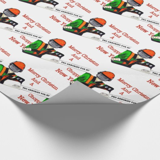 Papier Cadeau Tree Surgeon Arborist at work present Chainsaw (Coin)