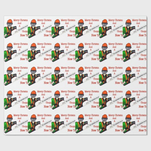 Papier Cadeau Tree Surgeon Arborist at work present Chainsaw (Plat)