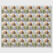 Papier Cadeau Treeing Walker Coonhound avec œufs de Pâques de va (Plat)