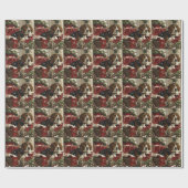 Papier Cadeau Treeing Walker Coonhound Dog Christmas Festive (Plat)