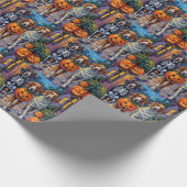 Papier Cadeau Treeing Walker Coonhound In Halloween Costumes (Coin)