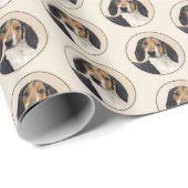 Papier Cadeau Treeing Walker Coonhound Peinture - Art original (Coin rond)