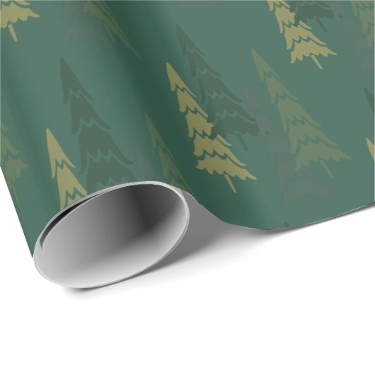 Papier Cadeau Trees on Trees - Holiday Wrapping (Coin rond)