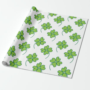 Papier Cadeau Trèfle à quatre feuilles chanceux