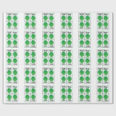 Papier Cadeau Trèfle à quatre feuilles Saint-Patrick Trèfle à qu (Plat)