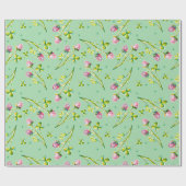 Papier Cadeau Trèfle d'aquarelle (Plat)