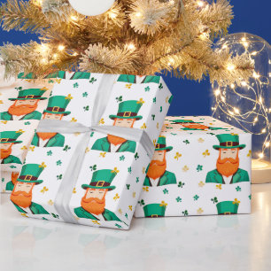 Papier Cadeau Trèfle de lutin Saint-Patrick