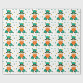 Papier Cadeau Trèfle de lutin Saint-Patrick (Plat)