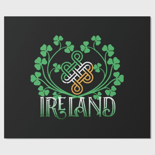 PAPIER CADEAU TRÈFLE D'IRLANDE (Plat)