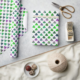 Papier Cadeau Trèfle Ton Vert Jewel - Classique