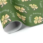Papier Cadeau Trèfle Trèfle Vert Fête de la Saint-Patrick (Coin rond)