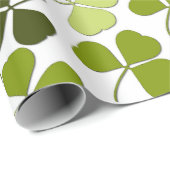 Papier Cadeau Trèfle vert dans une variété de nuances (Coin rond)