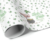 Papier Cadeau Trèfle Vert de Flamant Chanceux (Coin rond)