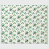Papier Cadeau Trèfle Vert Or Saint-Patrick (Plat)