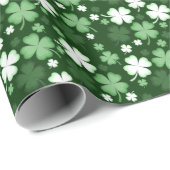 Papier Cadeau Trèfle vert, Saint-Patrick (Coin rond)