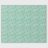 Papier Cadeau Trèfle Vert Shamrock Joyeuse Fête de Saint-Patrick (Plat)