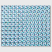 Papier Cadeau Trèfles chanceux bleus Saint-Patrick (Plat)